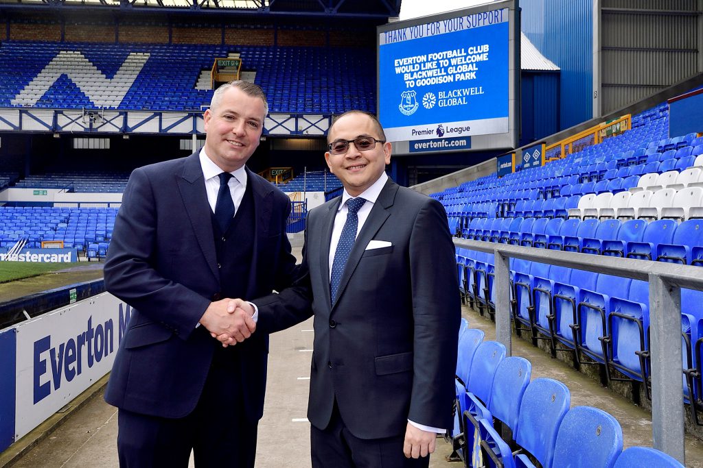 Alan McTavish and Michael Chai at the Goodison Park stadium.